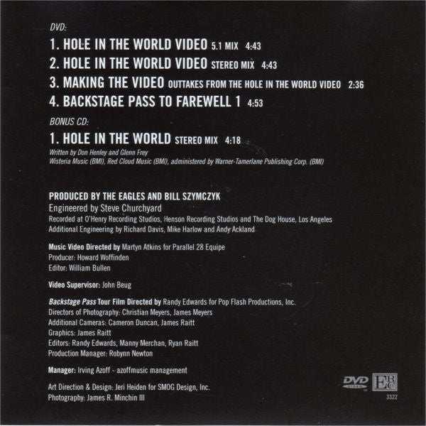 Eagles : Hole In The World (DVD, Single, Mul + CD, Single)