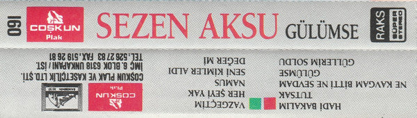 Sezen Aksu : Gülümse (Cass, Album)