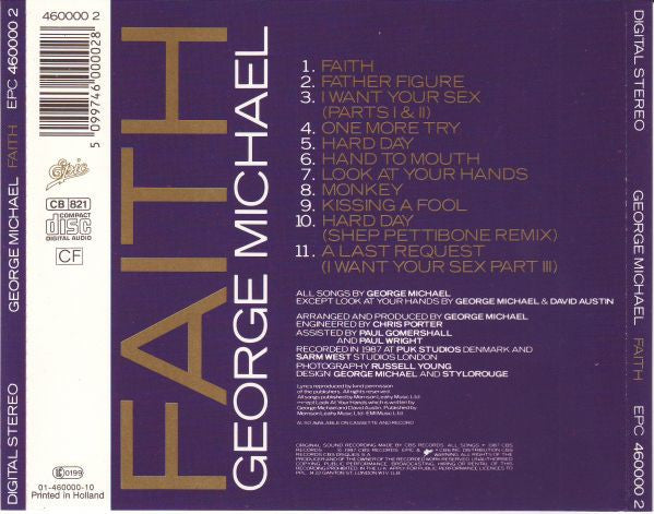 George Michael : Faith (CD, Album, DAD)