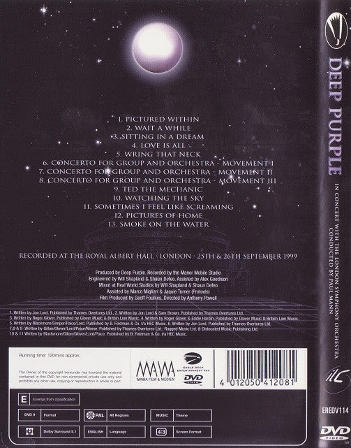Deep Purple, London Symphony Orchestra Conducted By Paul Mann (5) : In Concert With The London Symphony Orchestra (DVD-V, Multichannel, PAL)