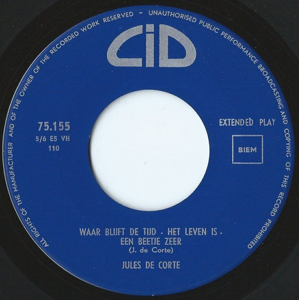 Jules de Corte : Levensliedjes Volume I (7", EP)