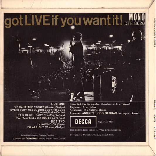 The Rolling Stones : Got Live If You Want It! (7", EP, Mono)