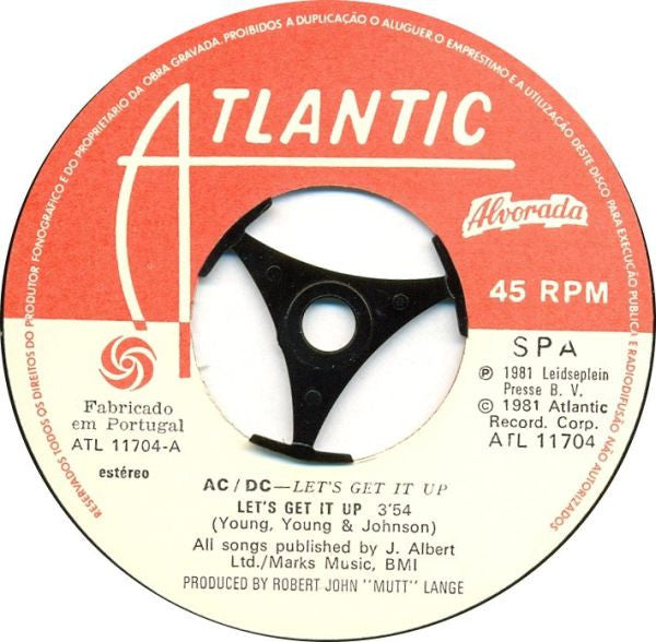 AC/DC : Let's Get It Up (7", Single)