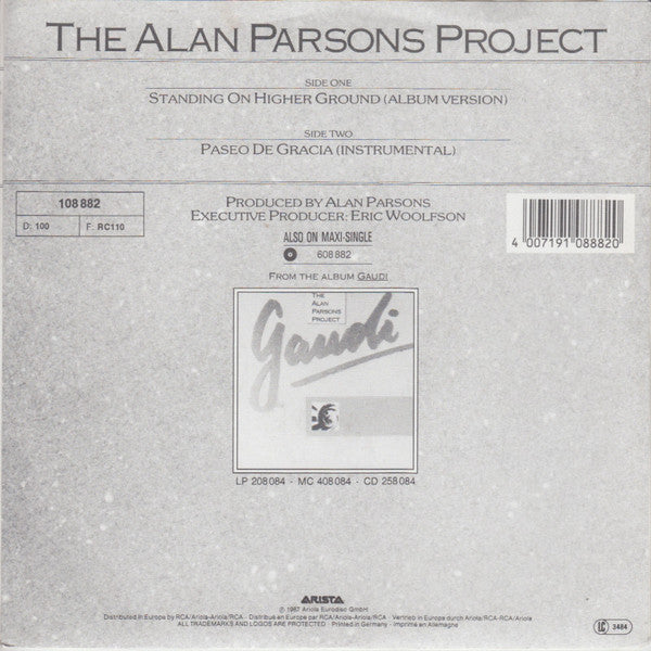 The Alan Parsons Project : Standing On Higher Ground (7", Single)