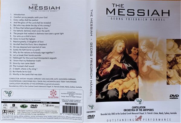 Georg Friedrich Händel / Cantillation, Orchestra Of The Antipodes : The Messiah (DVD-V, PAL)