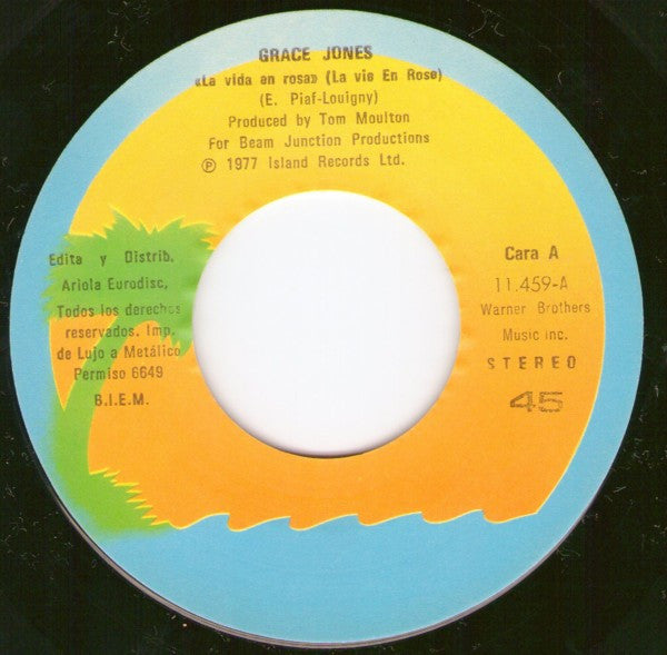 Grace Jones : La Vida En Rosa = La Vie En Rose (7", Single, RP)