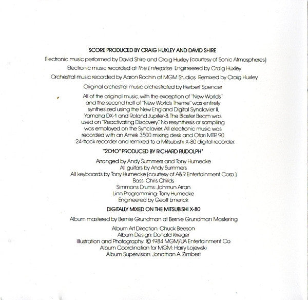 David Shire : Original Music From The Motion Picture "2010" (CD, Album)