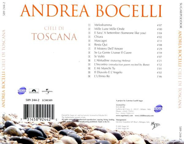 Andrea Bocelli : Cieli Di Toscana (CD, Album, RP)