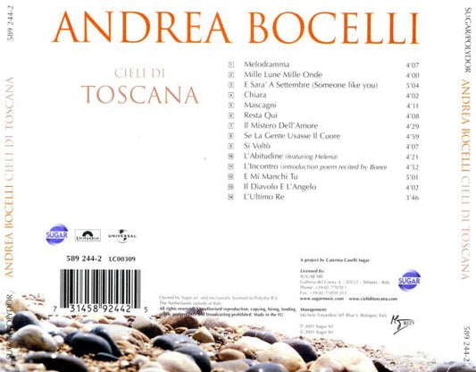 Andrea Bocelli : Cieli Di Toscana (CD, Album, RP)