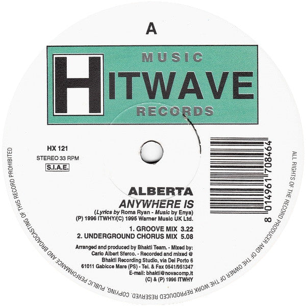 Alberta (4) : Anywhere Is (12")