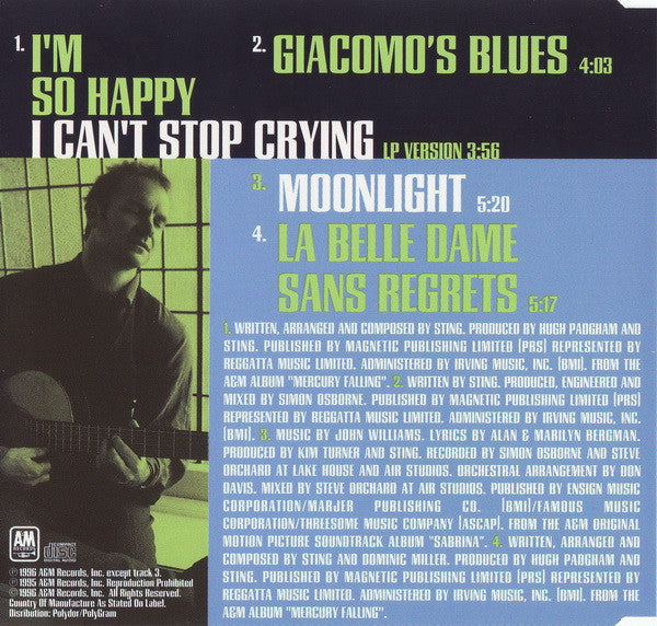 Sting : I'm So Happy I Can't Stop Crying (CD, Maxi)