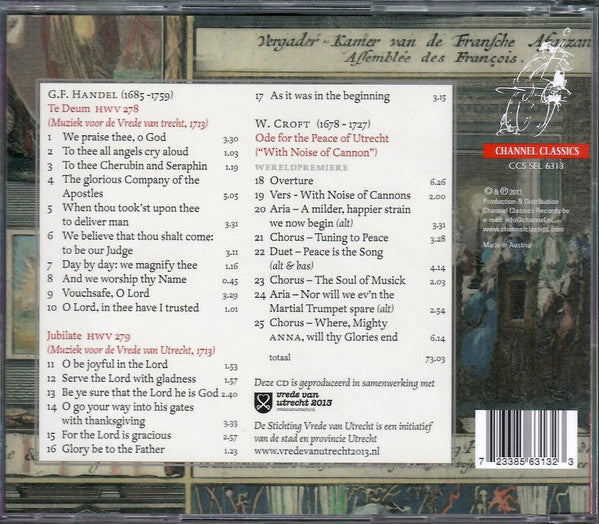 Georg Friedrich Händel, William Croft, De Nederlandse Bachvereniging, Jos Van Veldhoven : Muziek Voor De Vrede Van Utrecht (CD)