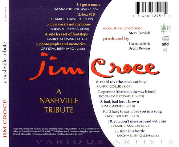 Various : Jim Croce - A Nashville Tribute (CD, Album)