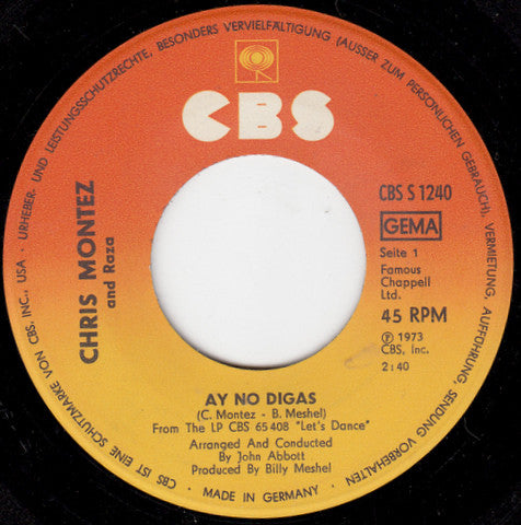 Chris Montez And Raza : Ay No Digas (7", Single)