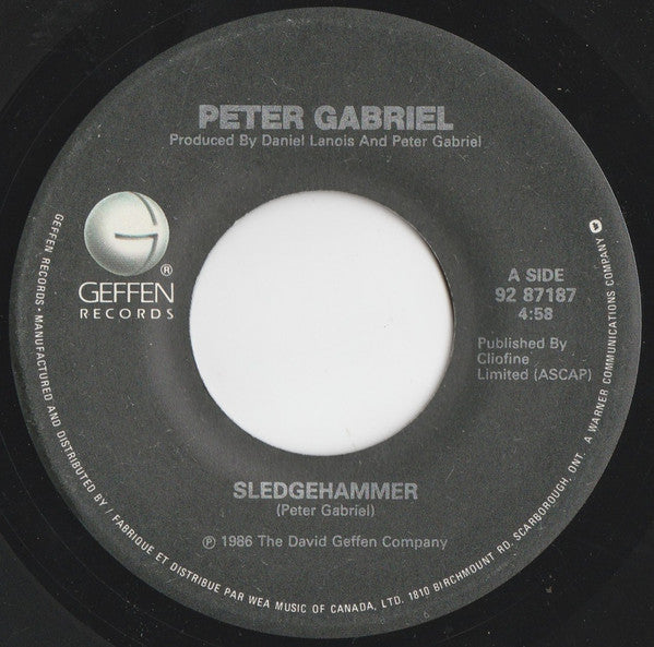 Peter Gabriel : Sledgehammer (7", Single)