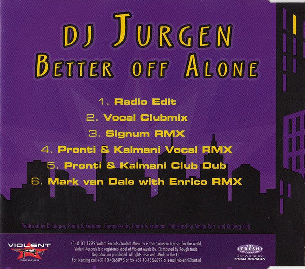 DJ Jurgen : Better Off Alone (CD, Maxi)