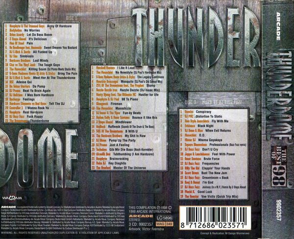 Various : Thunderdome - The Best Of 98 (2xCD, Comp + CD, Mixed + Dig)