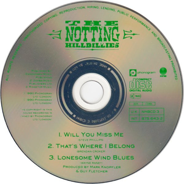 The Notting Hillbillies : Will You Miss Me (CD, Single)