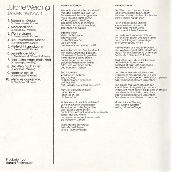 Juliane Werding : Jenseits Der Nacht (CD, Album)