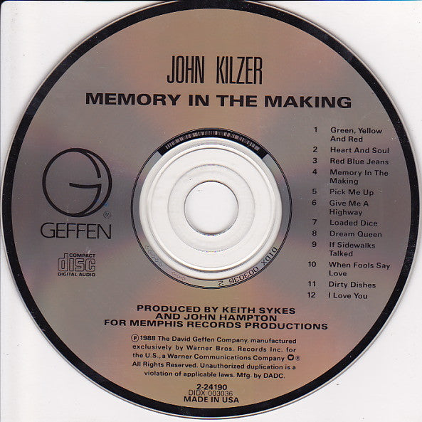 John Kilzer : Memory In The Making (CD, Album)