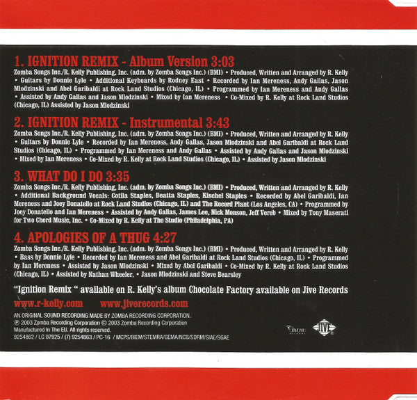 R. Kelly : Ignition - Remix (CD, Maxi)
