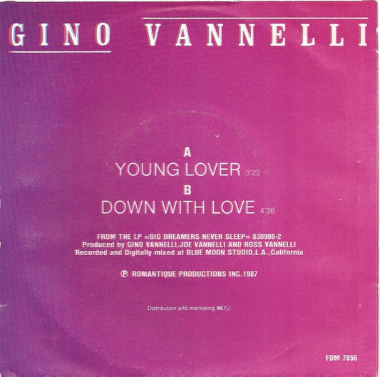 Gino Vannelli : Young Lover (7", Single)