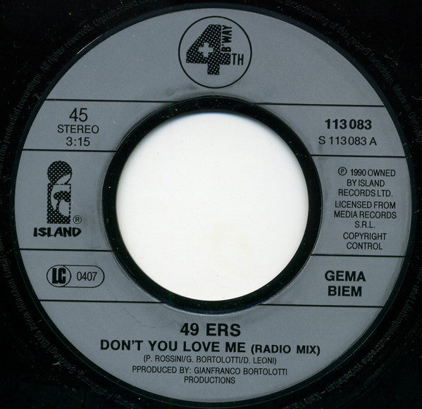 49ers : Don't You Love Me (7", Single)