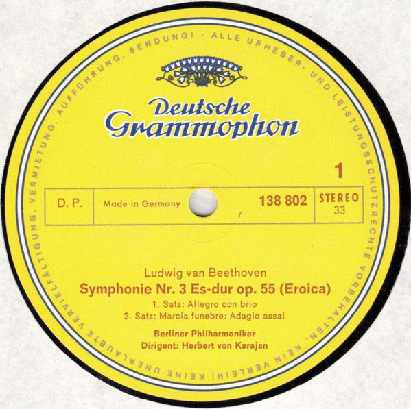 Beethoven* / Berliner Philharmoniker • Herbert von Karajan : »Eroica« (LP)