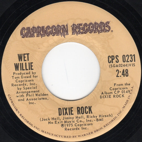 Wet Willie : Dixie Rock / She's My Lady (7")