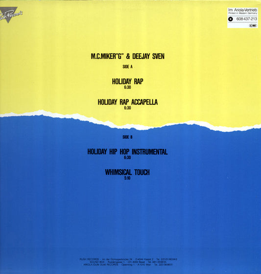 MC Miker G. & DJ Sven : Holiday Rap (12")