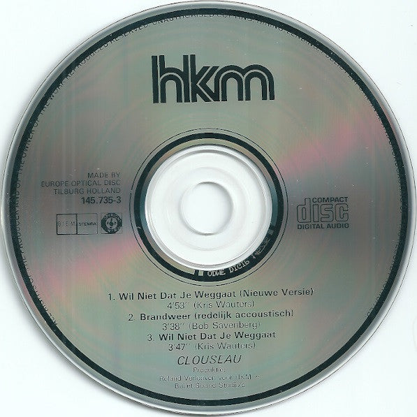 Clouseau : Wil Niet Dat Je Weggaat (CD, Single, Ltd)