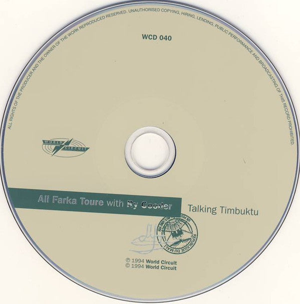 Ali Farka Touré With Ry Cooder : Talking Timbuktu (CD, Album, RP)