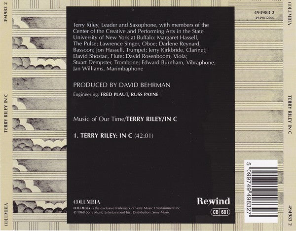 Terry Riley : In C (CD, Album, RE)