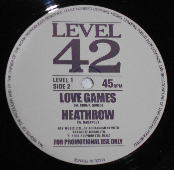 Level 42 : Level 42 LP Sampler (12", Promo, Smplr)