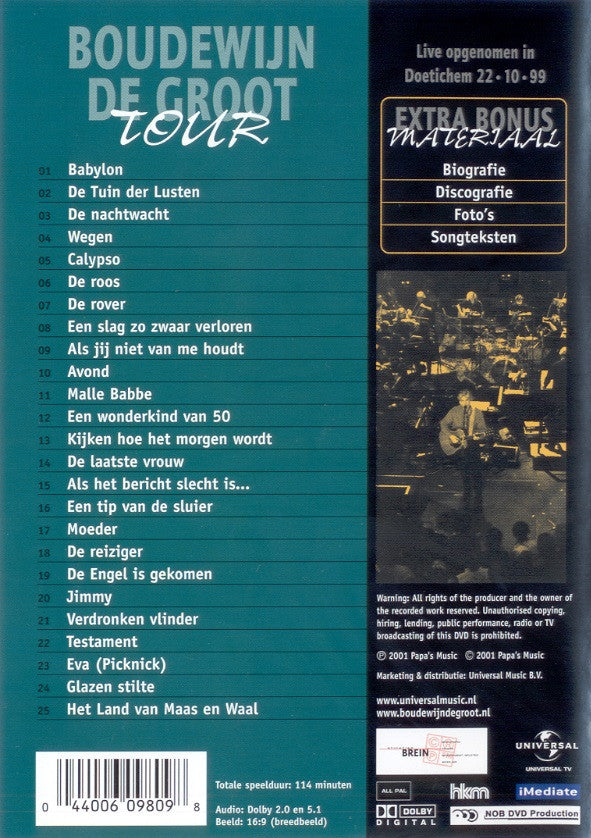 Boudewijn de Groot : Tour (DVD-V, Album)