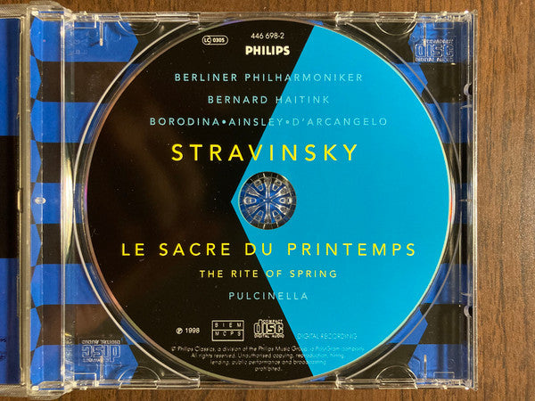 Stravinsky*, Berliner Philharmoniker, Bernard Haitink, Borodina*, Ainsley*, D'Arcangelo* : Le Sacre Du Printemps = The Rite Of Spring • Pulcinella (CD)