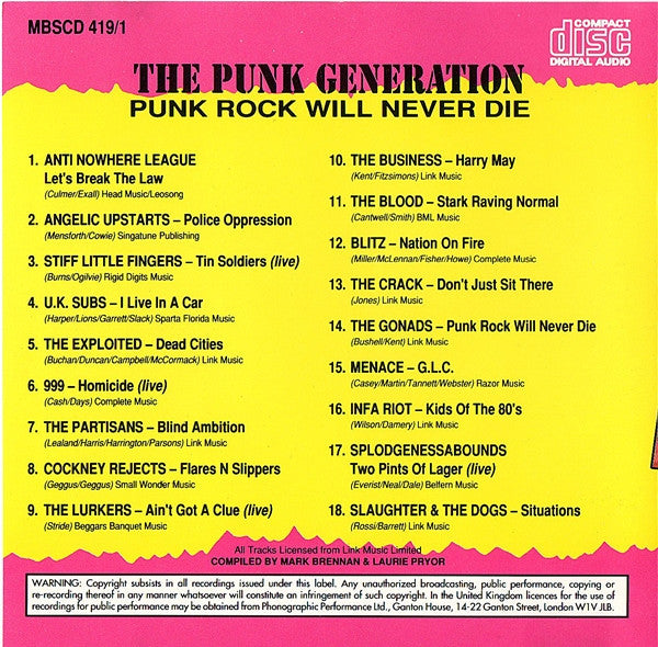 Various : The Punk Generation (4xCD, Comp, Sli)
