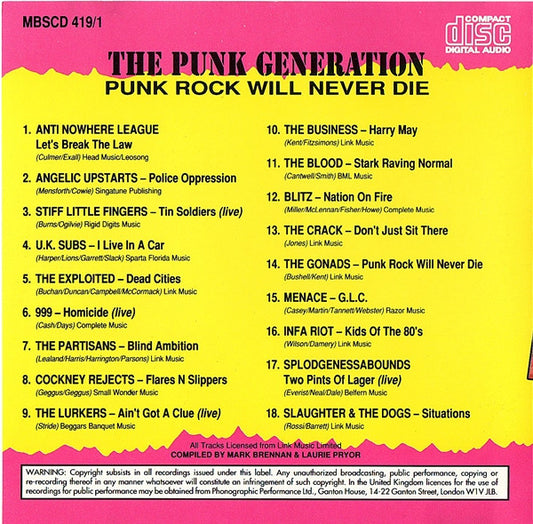 Various : The Punk Generation (4xCD, Comp, Sli)