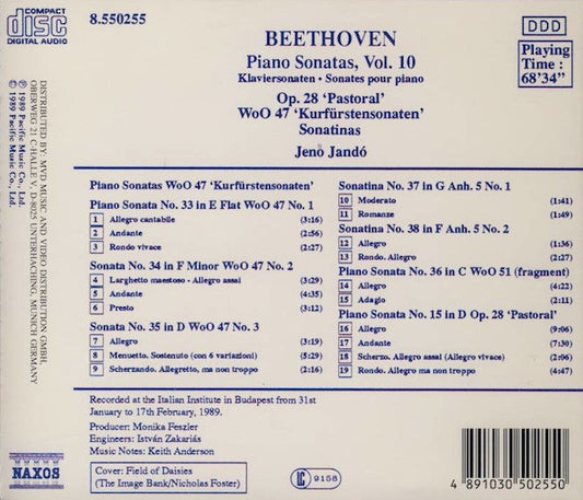 Ludwig van Beethoven, Jenö Jandó : Piano Sonatas, Vol. 10 (CD, Album)