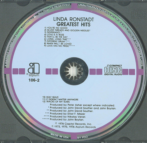 Linda Ronstadt : Greatest Hits (CD, Comp, Tar)