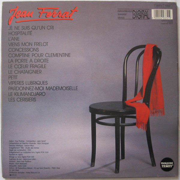 Jean Ferrat : Je Ne Suis Qu'un Cri (LP, Album, Pat)