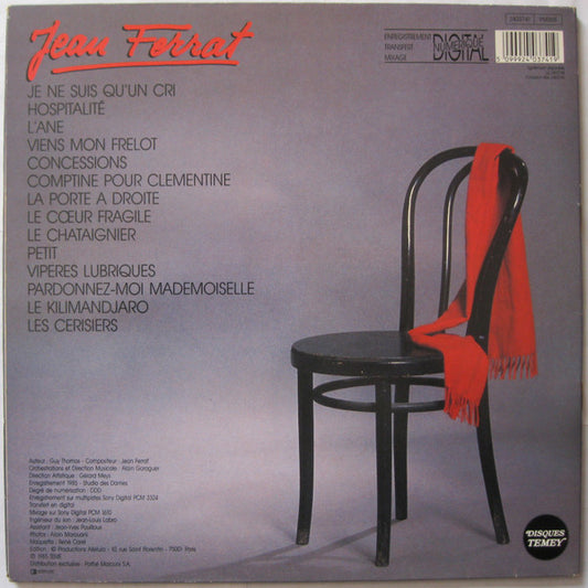 Jean Ferrat : Je Ne Suis Qu'un Cri (LP, Album, Pat)