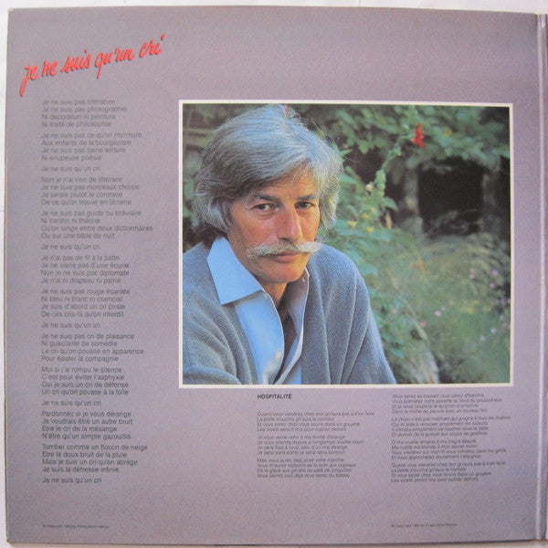 Jean Ferrat : Je Ne Suis Qu'un Cri (LP, Album, Pat)