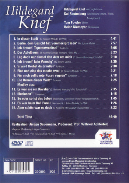 Hildegard Knef : Stationen (Das Letzte Konzert 28. Januar 1986) (DVD-V, PAL)