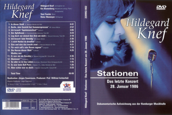 Hildegard Knef : Stationen (Das Letzte Konzert 28. Januar 1986) (DVD-V, PAL)