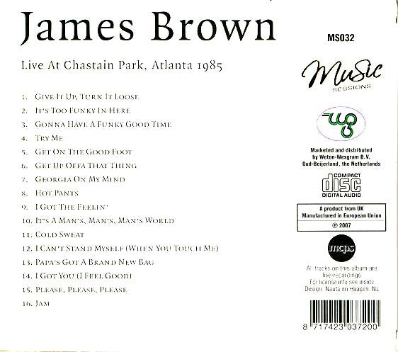 James Brown : Live At Chastain Park, Atlanta 1985 (CD, Album, RM)