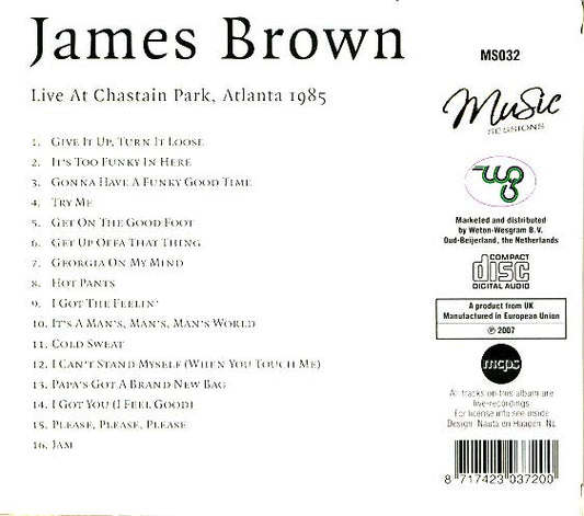 James Brown : Live At Chastain Park, Atlanta 1985 (CD, Album, RM)