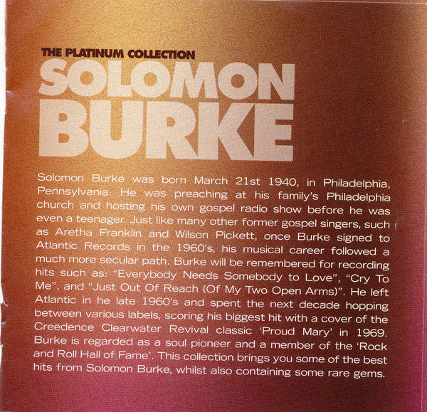 Solomon Burke : The Platinum Collection (CD, Comp)