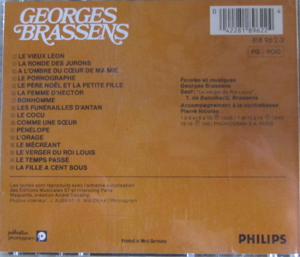 Georges Brassens : Le Pornographe (CD, Album, Comp, RE)