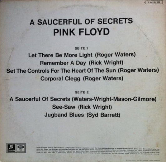 Pink Floyd : A Saucerful Of Secrets (LP, Album)